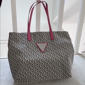 Hot Pink and White Guess Bag